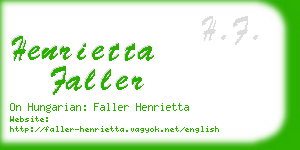 henrietta faller business card